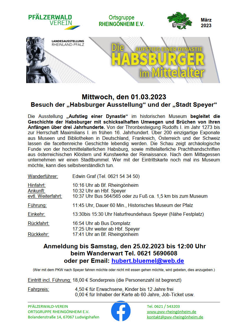 2023.03.01 Besuch der Habsburger Ausstellung u. der Stadt Speyer